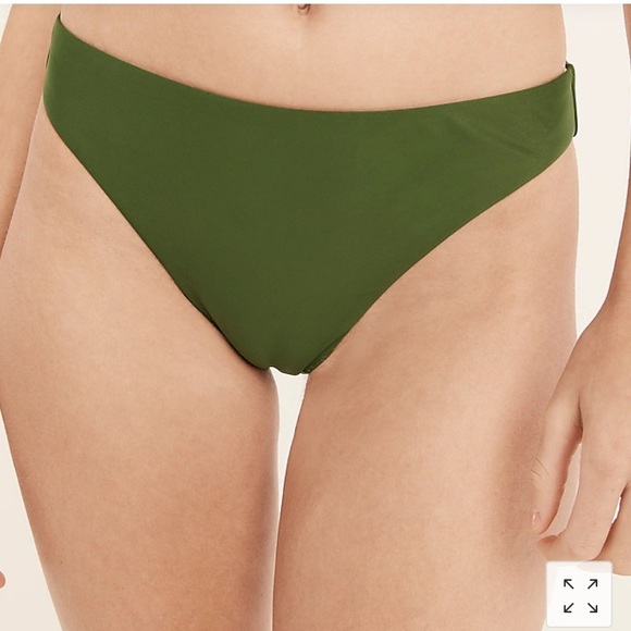 J Crew High Waist Cheeky Bottom eco fabric Safari green S/XS - Picture 3 of 3